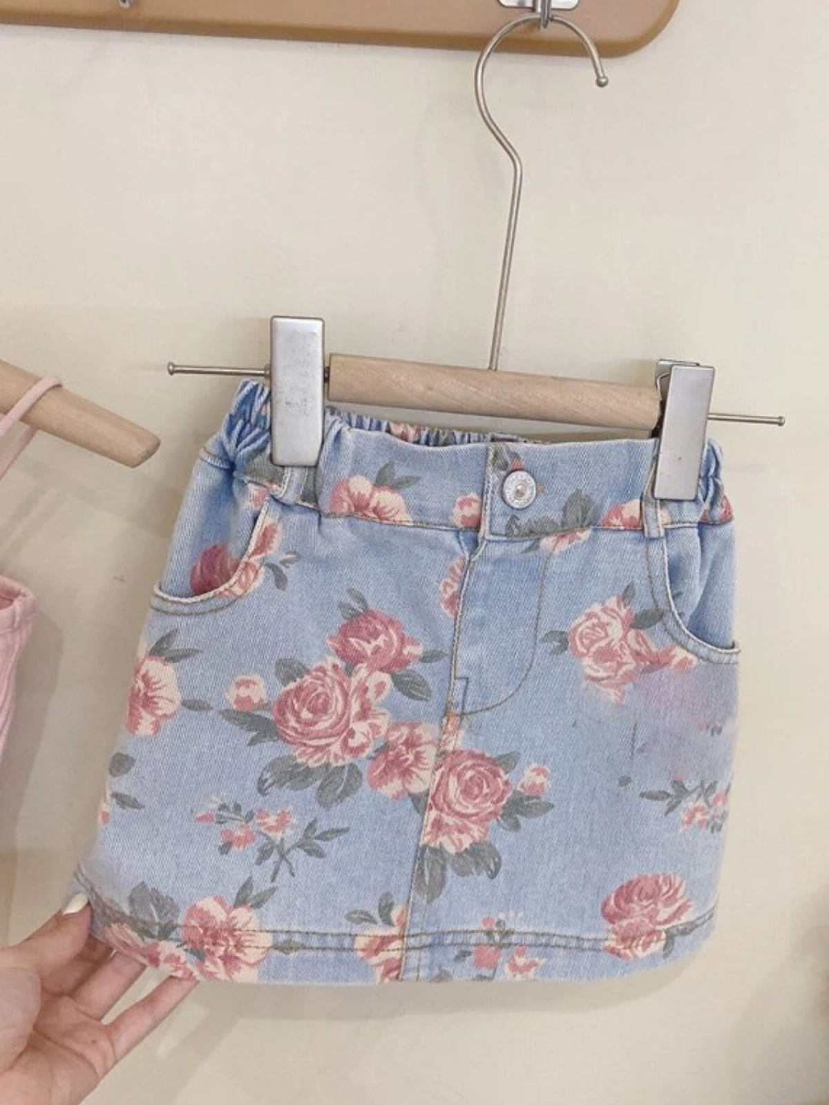 Mia Belle Girls Crop Top & Floral Denim Skirt Set | Girls Casual