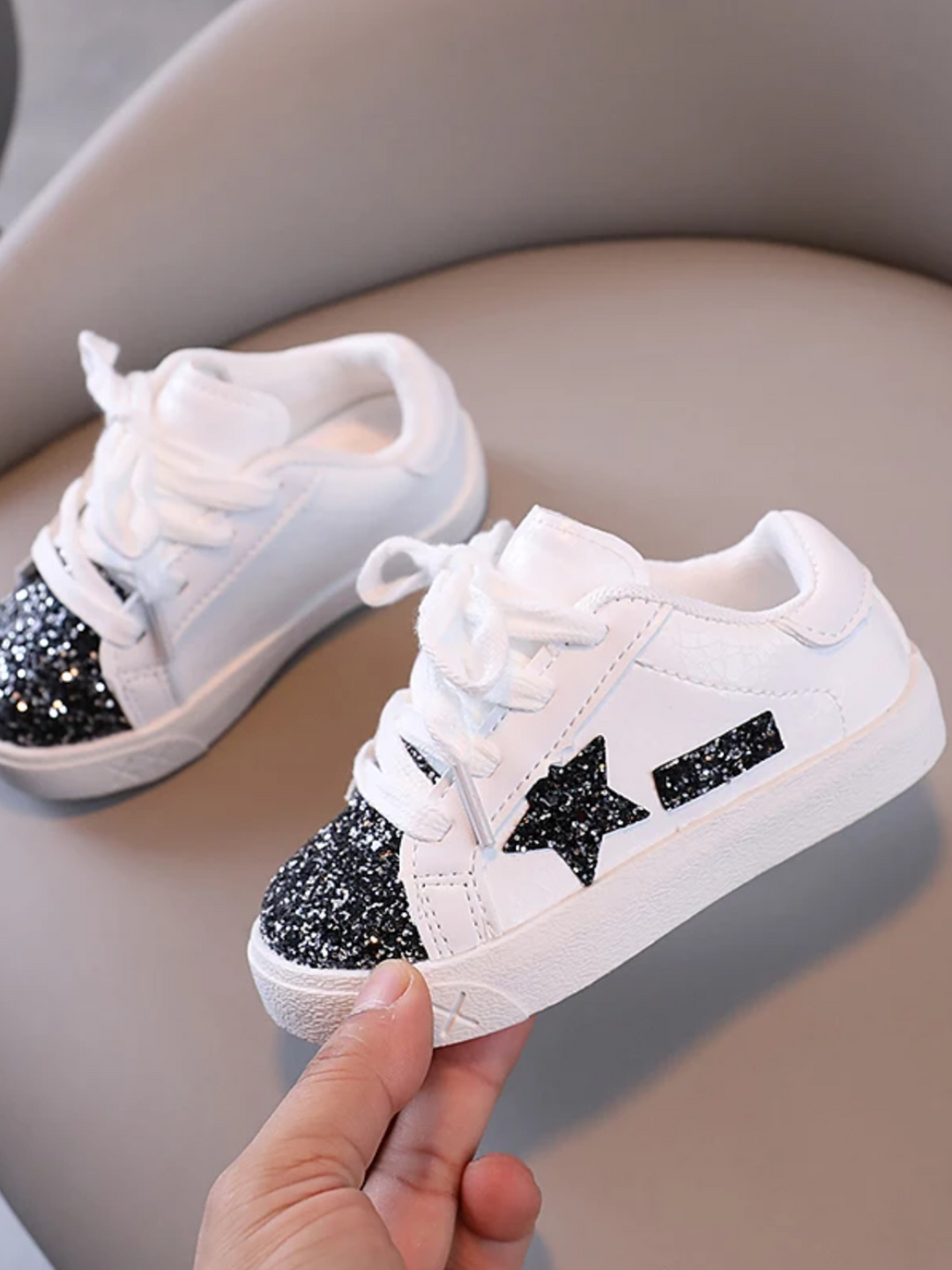 Girls white glitter shoes shop