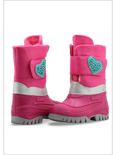 Mia Belle Girls Heart Velcro Winter Boots | Shoes By Liv and Mia