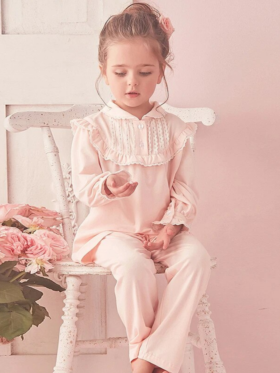 Sweetest Dreams Ruffle Collar Pink Pajamas Mia Belle Girls