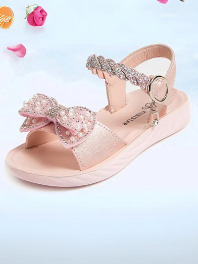 Mia Belle Girls Pearl Bow Sandals | Shoes By Liv And Mia