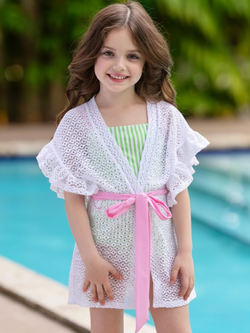 Crochet Lace Kimono Swimsuit Cover-Up