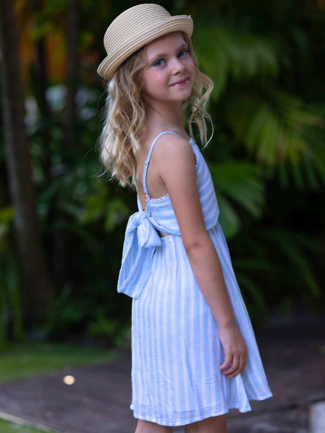 Coastal Blue Stripe Cotton Sundress