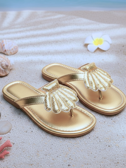 Golden Seashell Sparkle Sandals