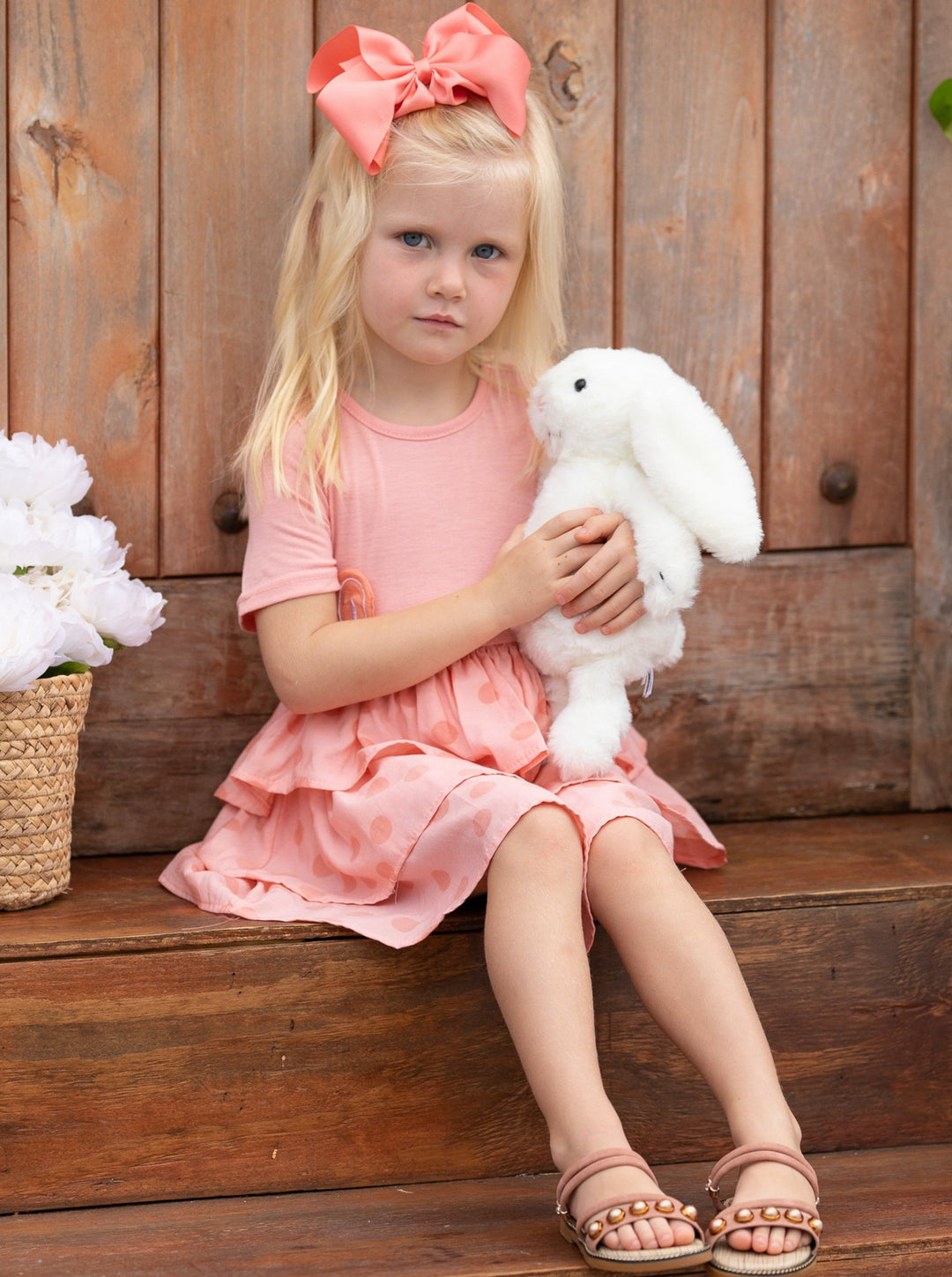 Earresistible Dotted Tiered Easter Dress Mia Belle Girls Earresistible Dotted Tiered Easter Dress Mia Belle Girls