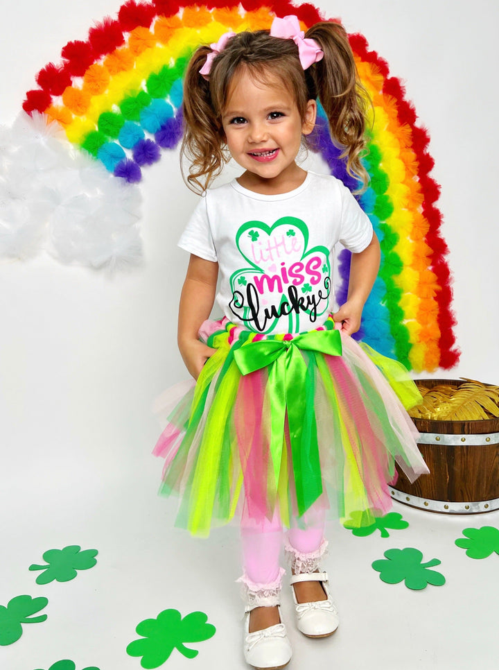 St. Patrick's Day Clothes | Little Miss Lucky Clover Top & Tutu Set