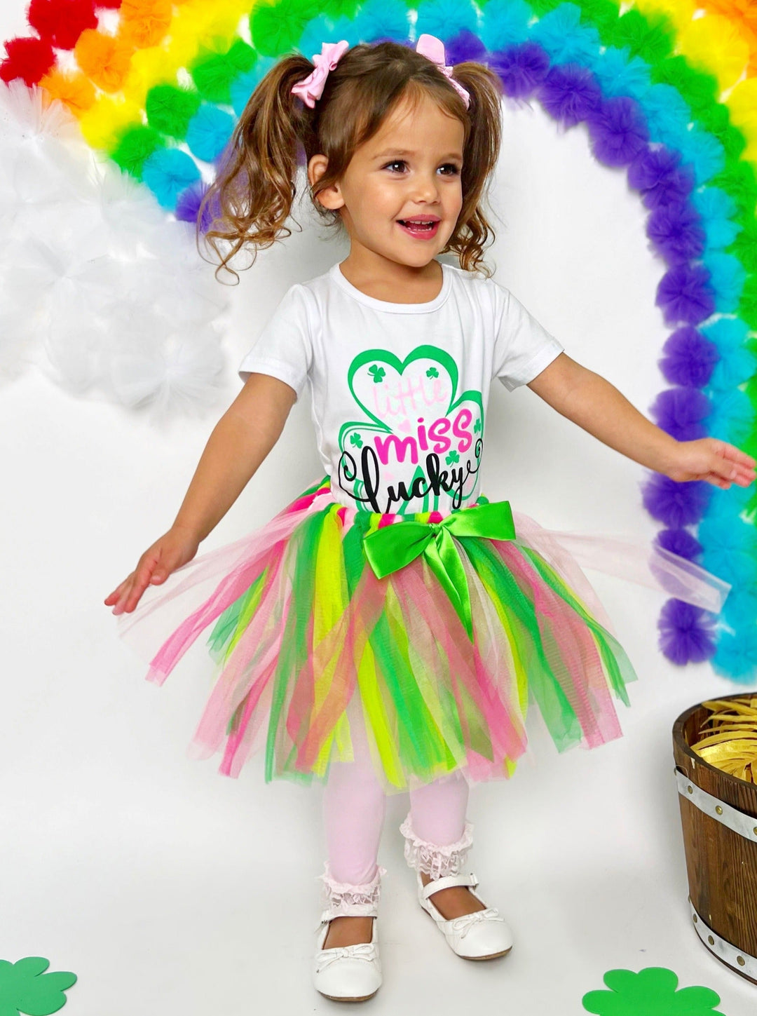 St. Patrick's Day Clothes | Little Miss Lucky Clover Top & Tutu Set