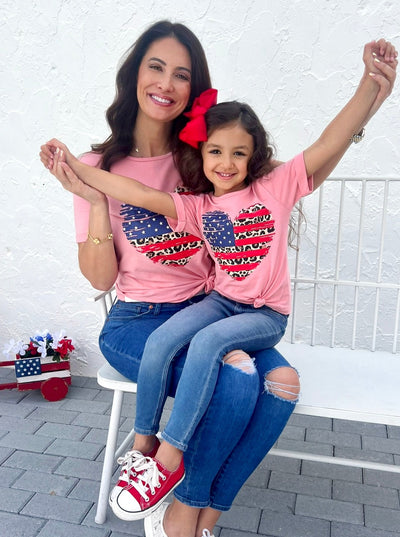 Mommy And Me US Flag Heart Top | Mia Belle Girls 4th Of July Top