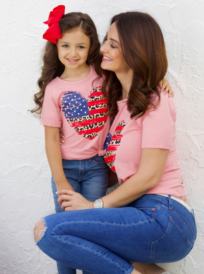 Mommy And Me US Flag Heart Top | Mia Belle Girls 4th Of July Top