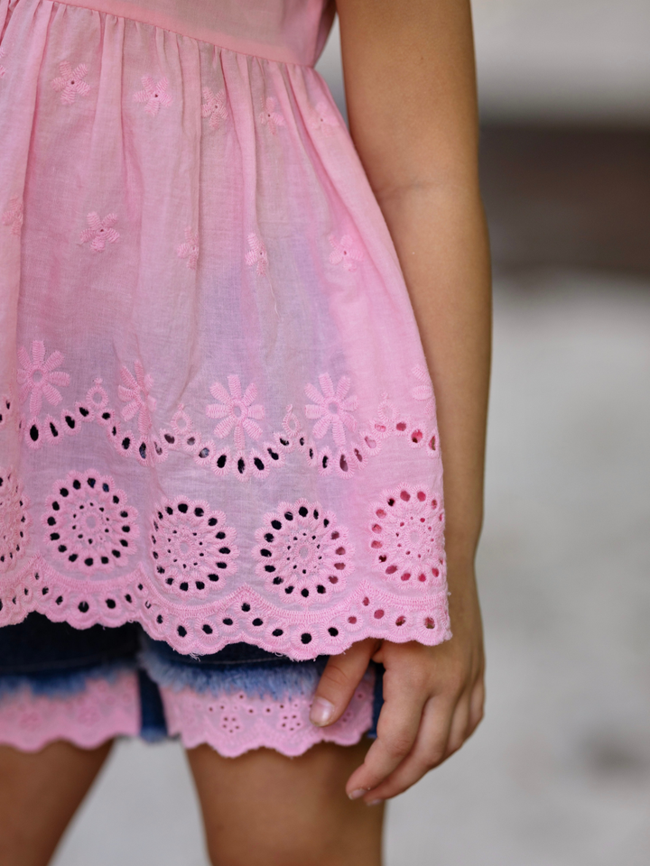 Little Miss Sunshine Top and Denim Shorts Set