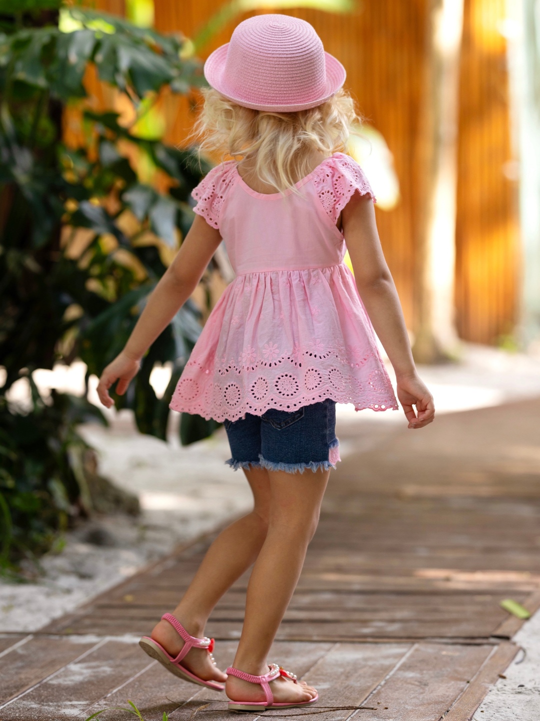 Little Miss Sunshine Top and Denim Shorts Set