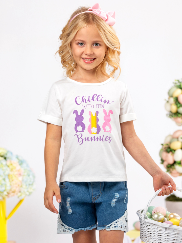 Chillin’ with My Bunnies Easter Graphic T-Shirt