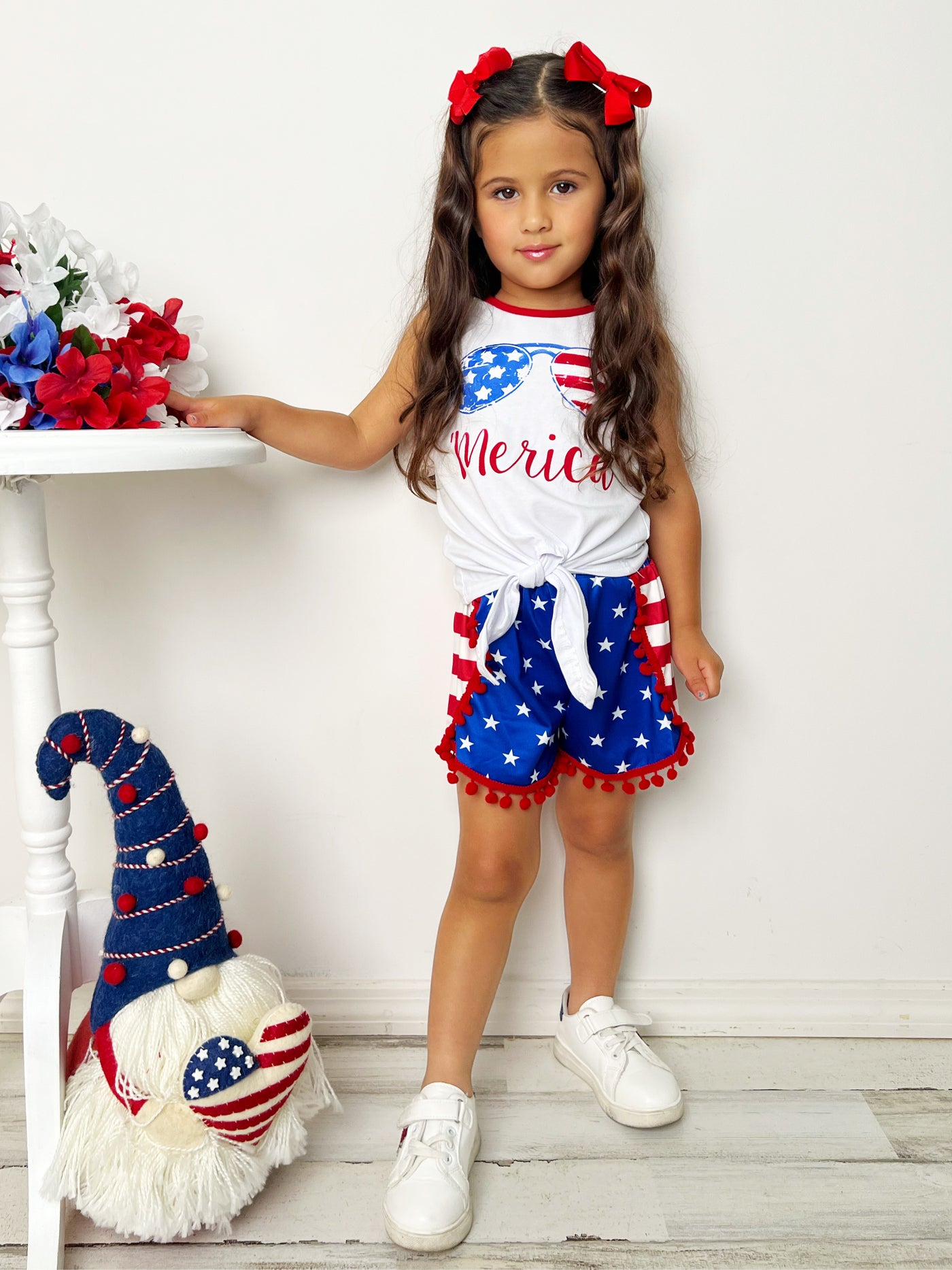 4th of July Outfits for Kids | Tank Top & Shorts Set - Mia Belle Girls