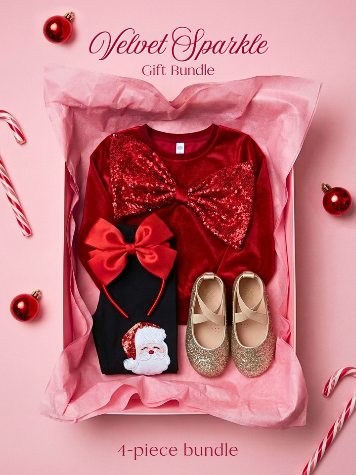 Merry Moments Velvet 4-Piece Outfit Gift Set