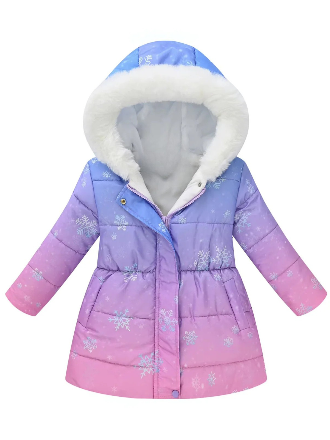 Snowflake Charm Quilted Puffer Coat
