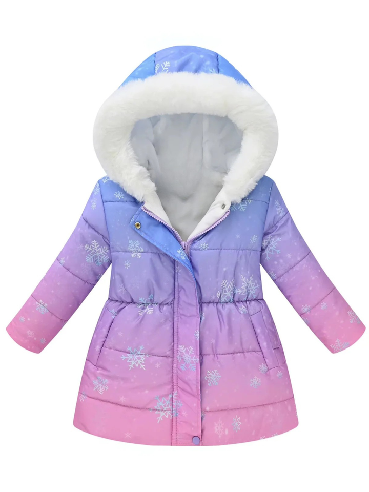 Snowflake Charm Quilted Puffer Coat