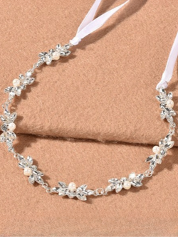 Glam It Up Silver Pearl Beaded Headband