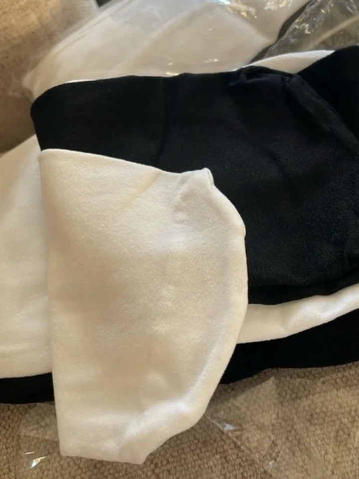 Black And White Colorblock Tights