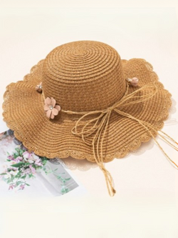 Lovely Stroll Scallop Edge Straw Hat