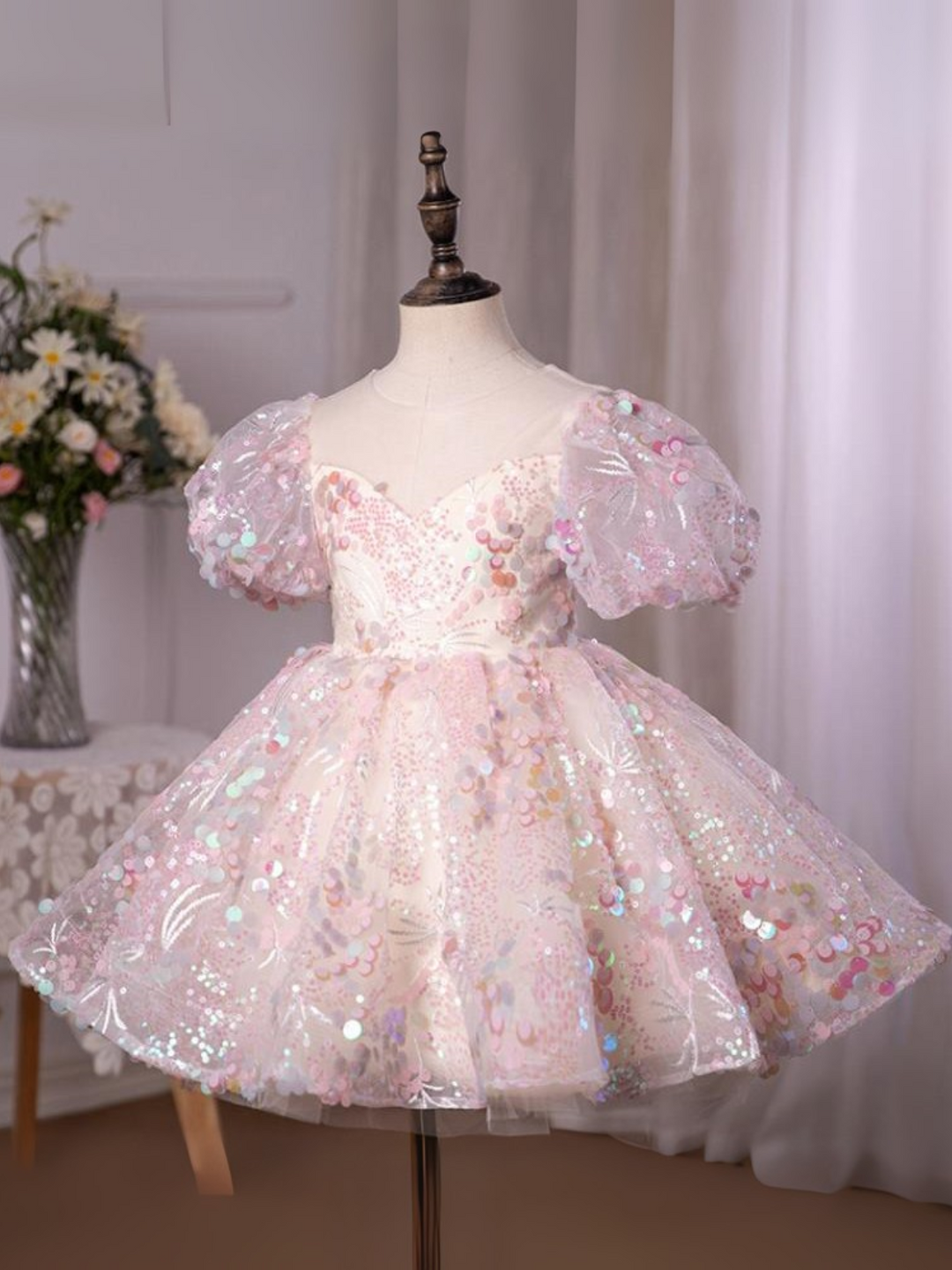 Pink Sequin Magic Mini Special Occasion Dress
