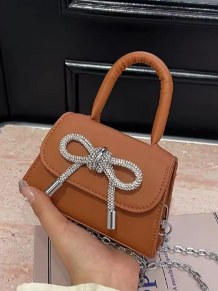 Chic Bow Charm Mini Crossbody Bag