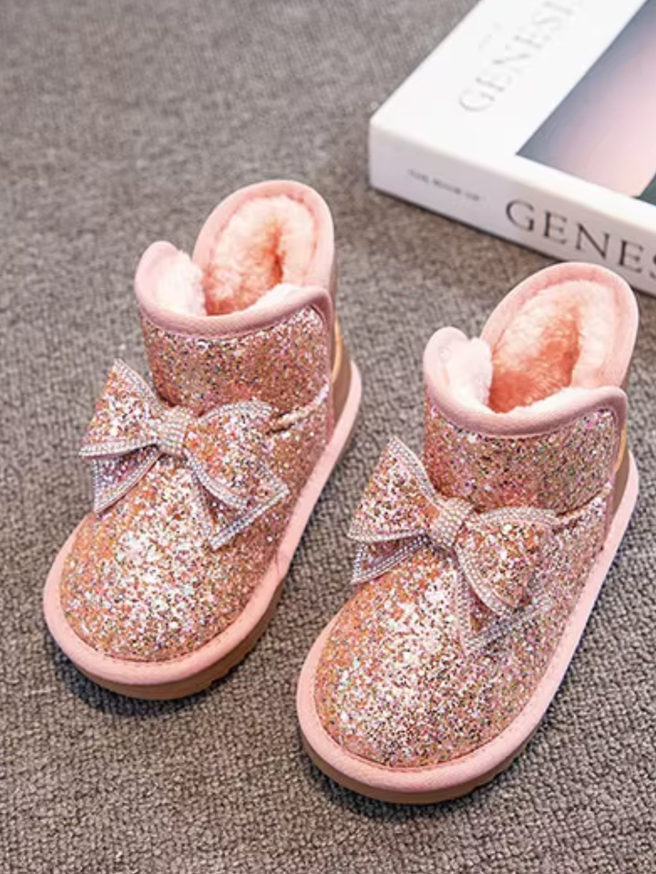 Sparkle Bow Glitter Boots