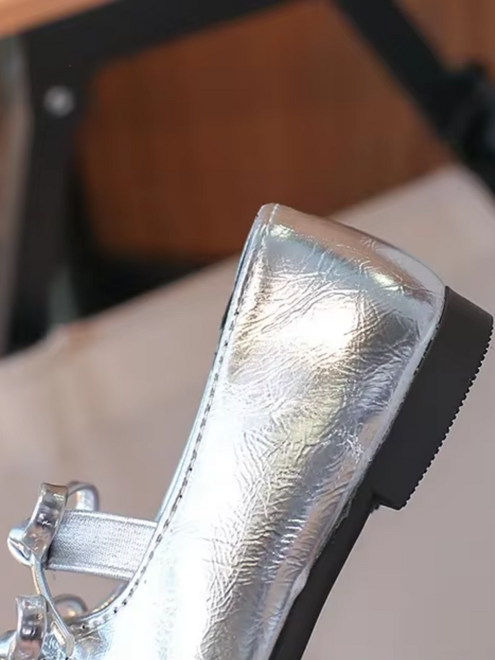 Double Bow Metallic Flats