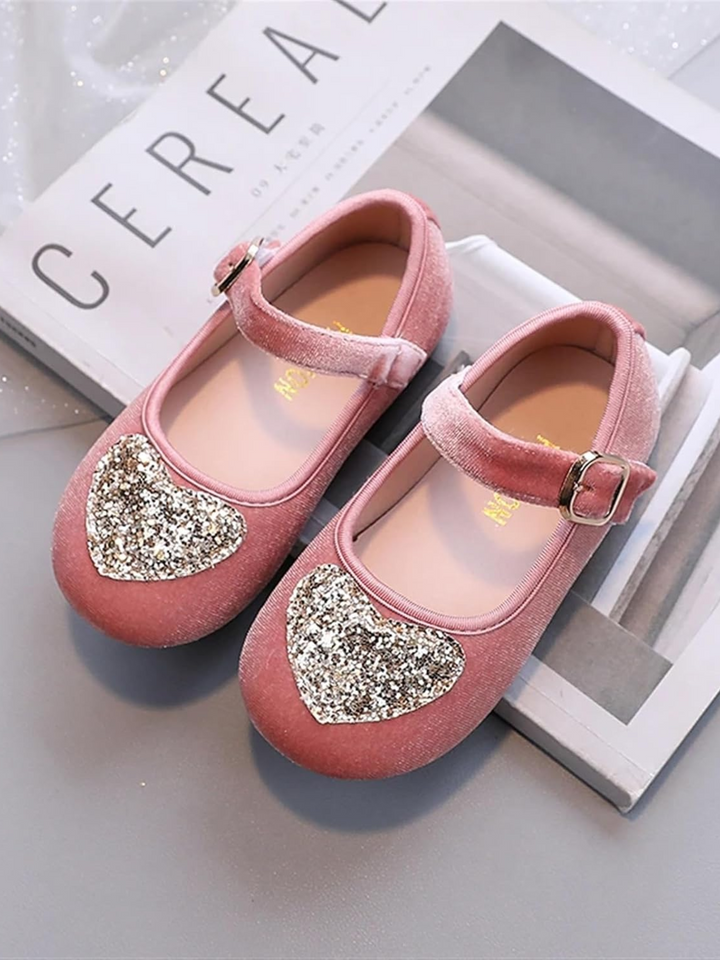 Velvet Heart Pink Mary Jane Flats