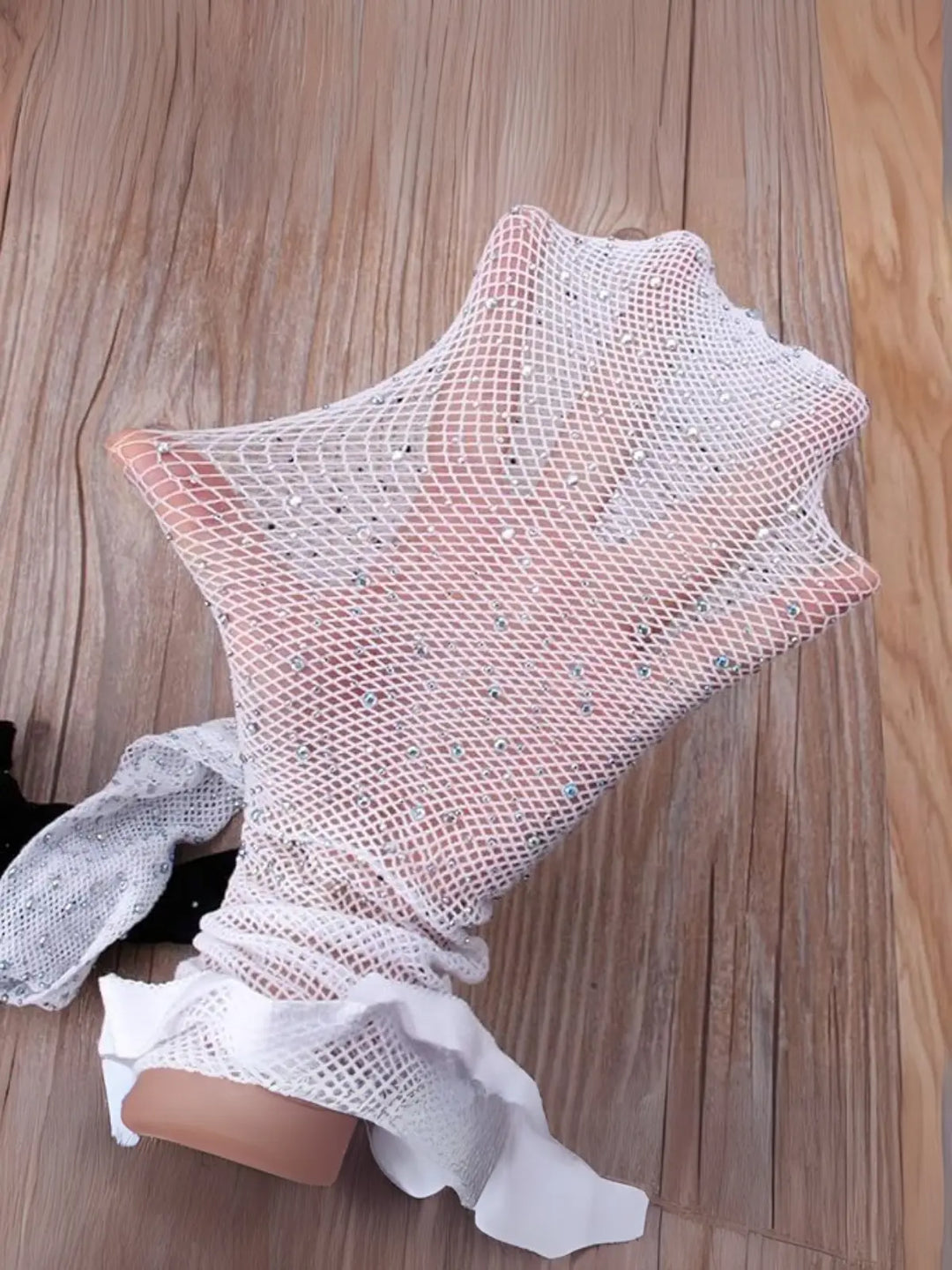 Girls White Rhinestone Embellished Fishnet Tights – Mia Belle Girls