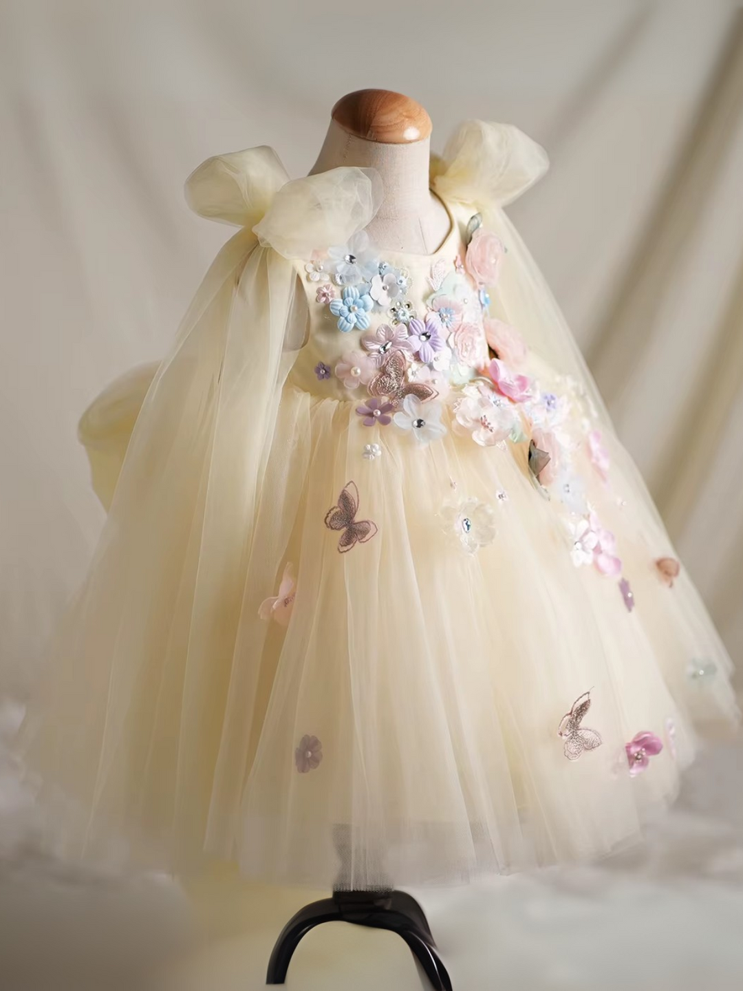 Fairy Inspired Floral Tulle Dress Yellow / 5Y Fairy Inspired Floral Tulle Dress Yellow / 5Y