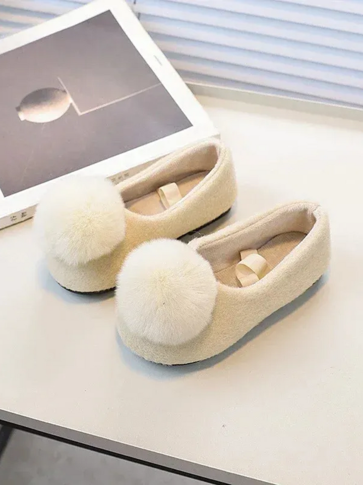 Chic Pom Pom Cozy Ballet Flats