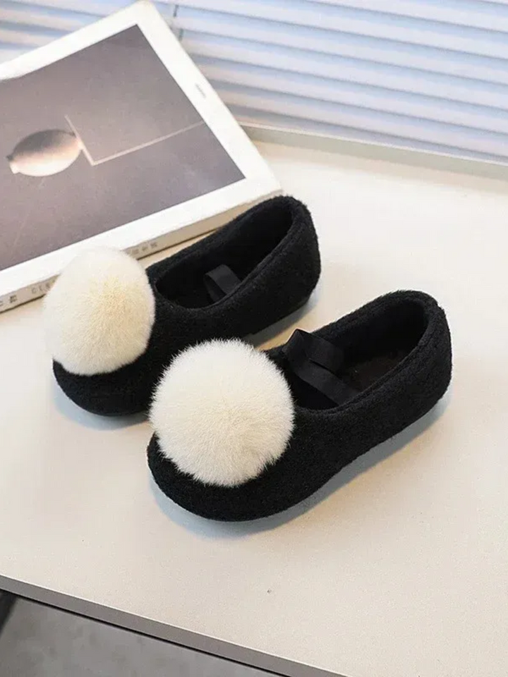 Chic Pom Pom Cozy Ballet Flats