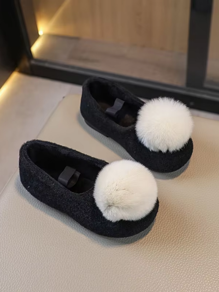 Chic Pom Pom Cozy Ballet Flats