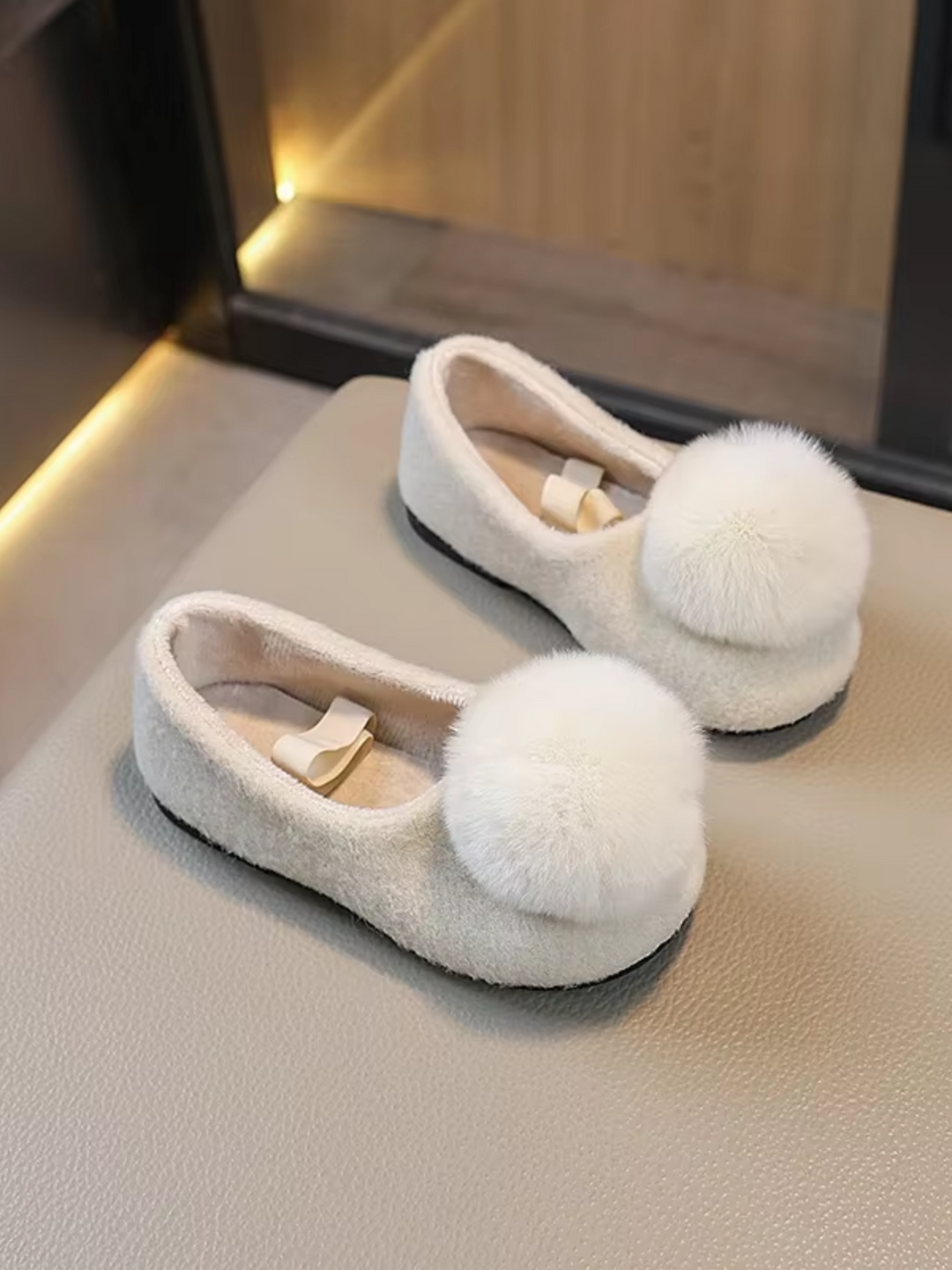 Chic Pom Pom Cozy Ballet Flats