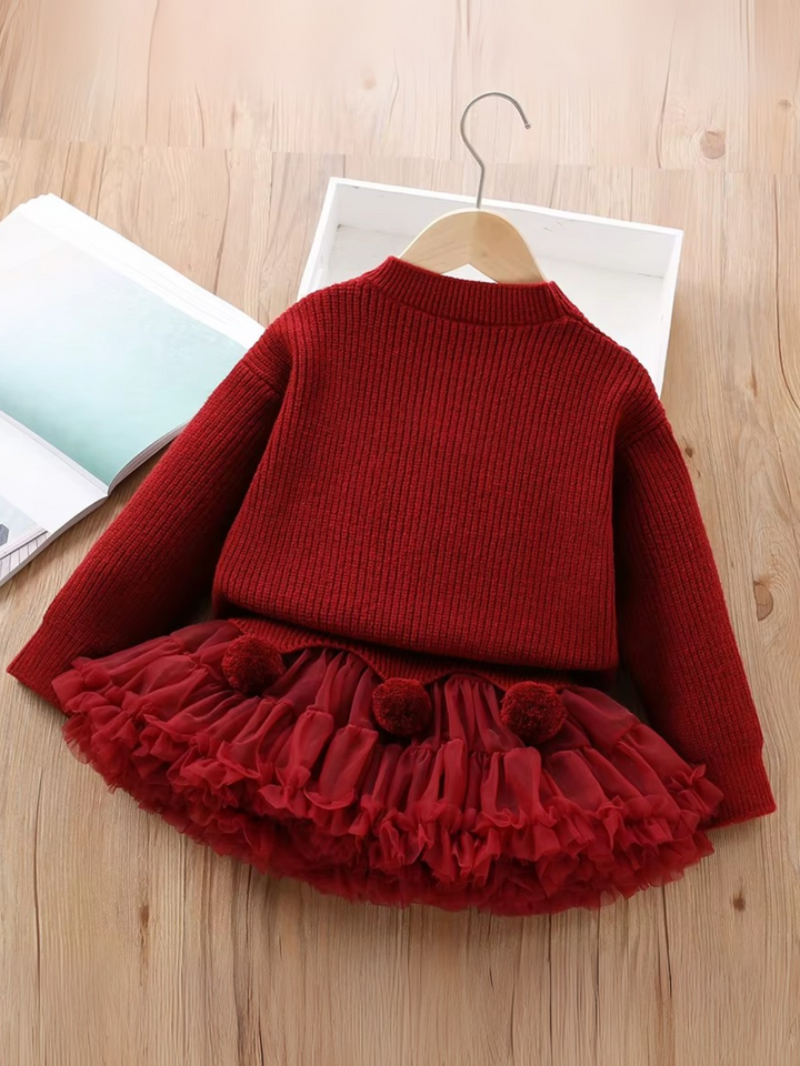 Holly Jolly Knitted Sweater and Skirt Set