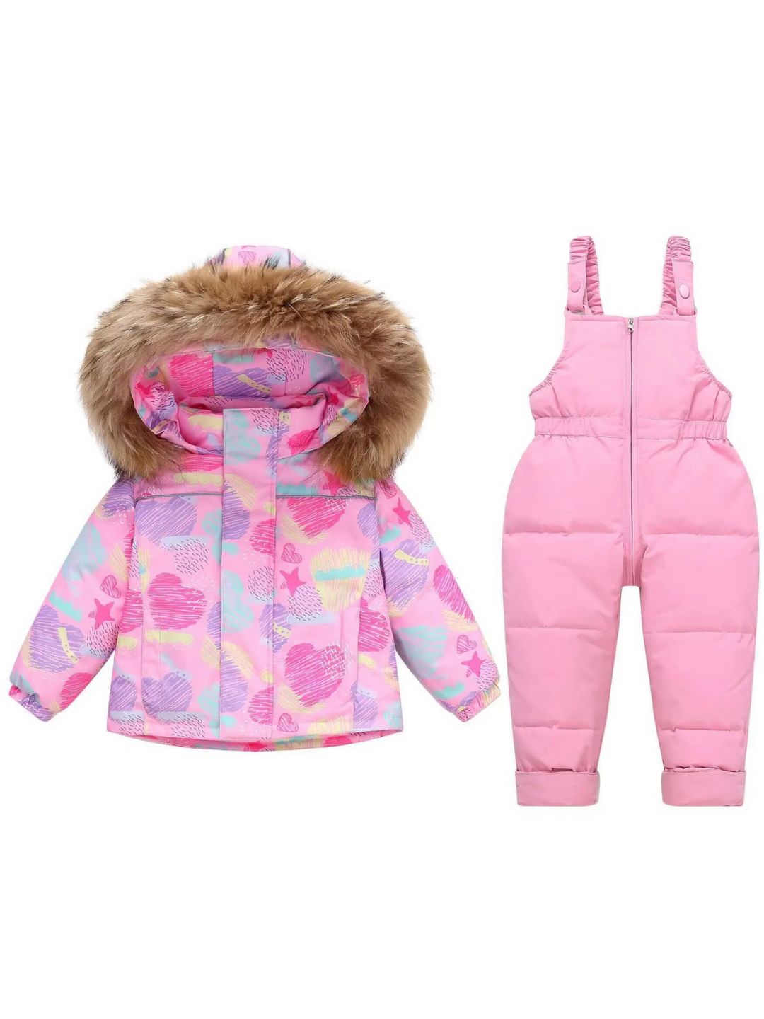 Cozy Snow Day Puffer Jacket and Snow Bib Set