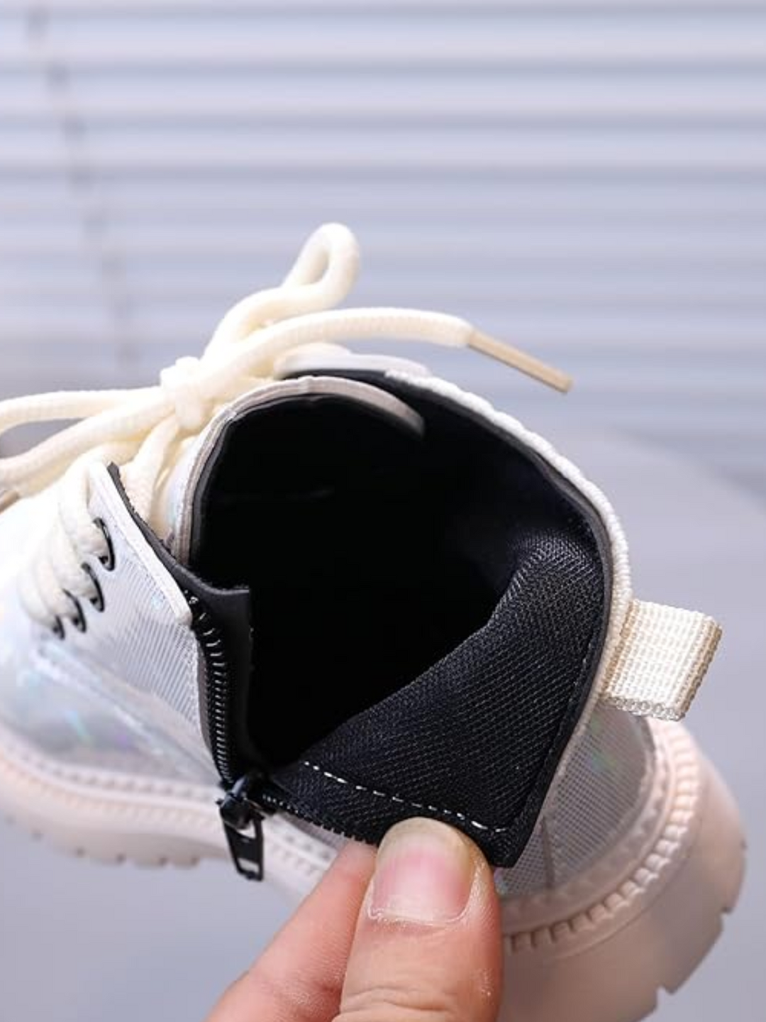 Shiny Chic Holographic Combat Boots