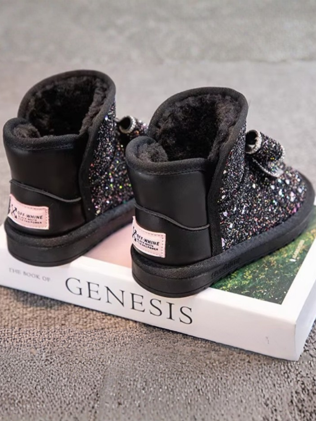 Sparkle Bow Glitter Boots