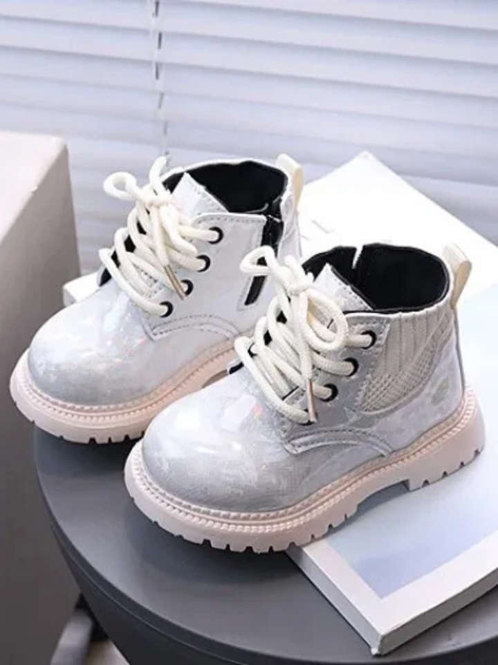 Shiny Chic Holographic Combat Boots