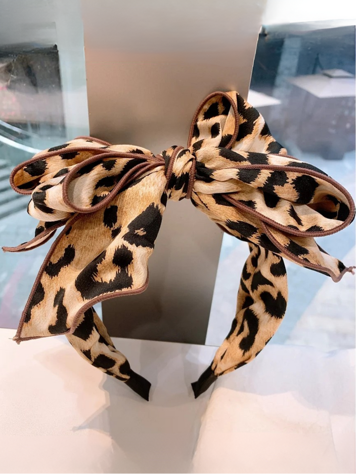 Leopard Print Big Bow Headband