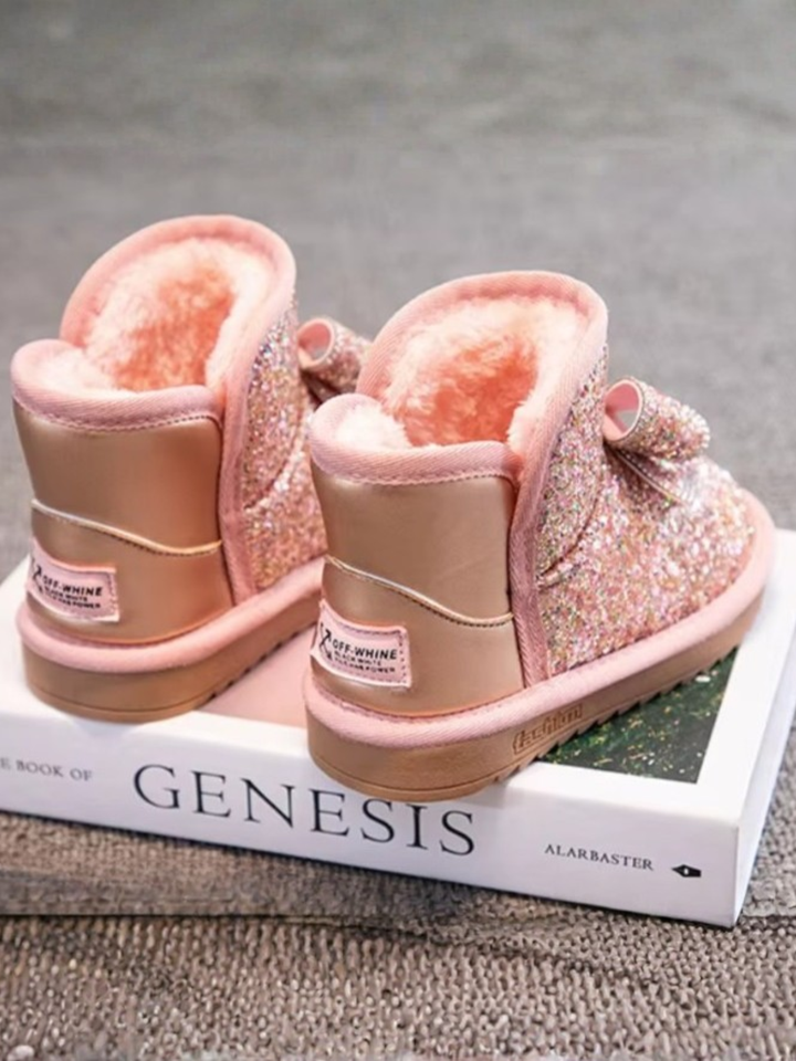 Sparkle Bow Glitter Boots