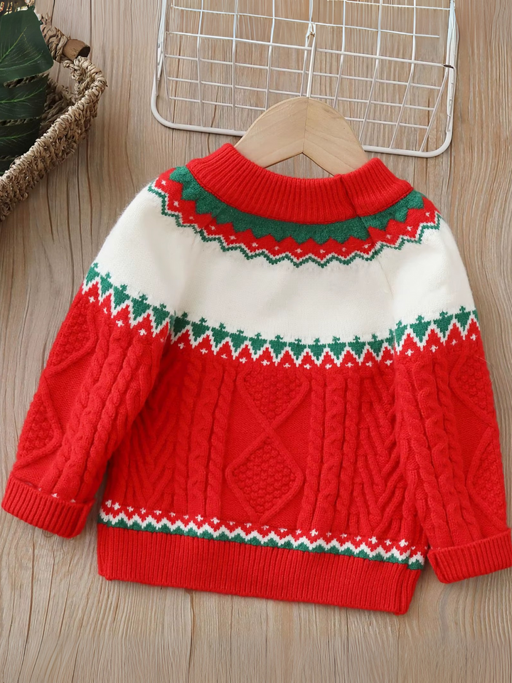 Plush Gingerbread Knit Christmas Sweater