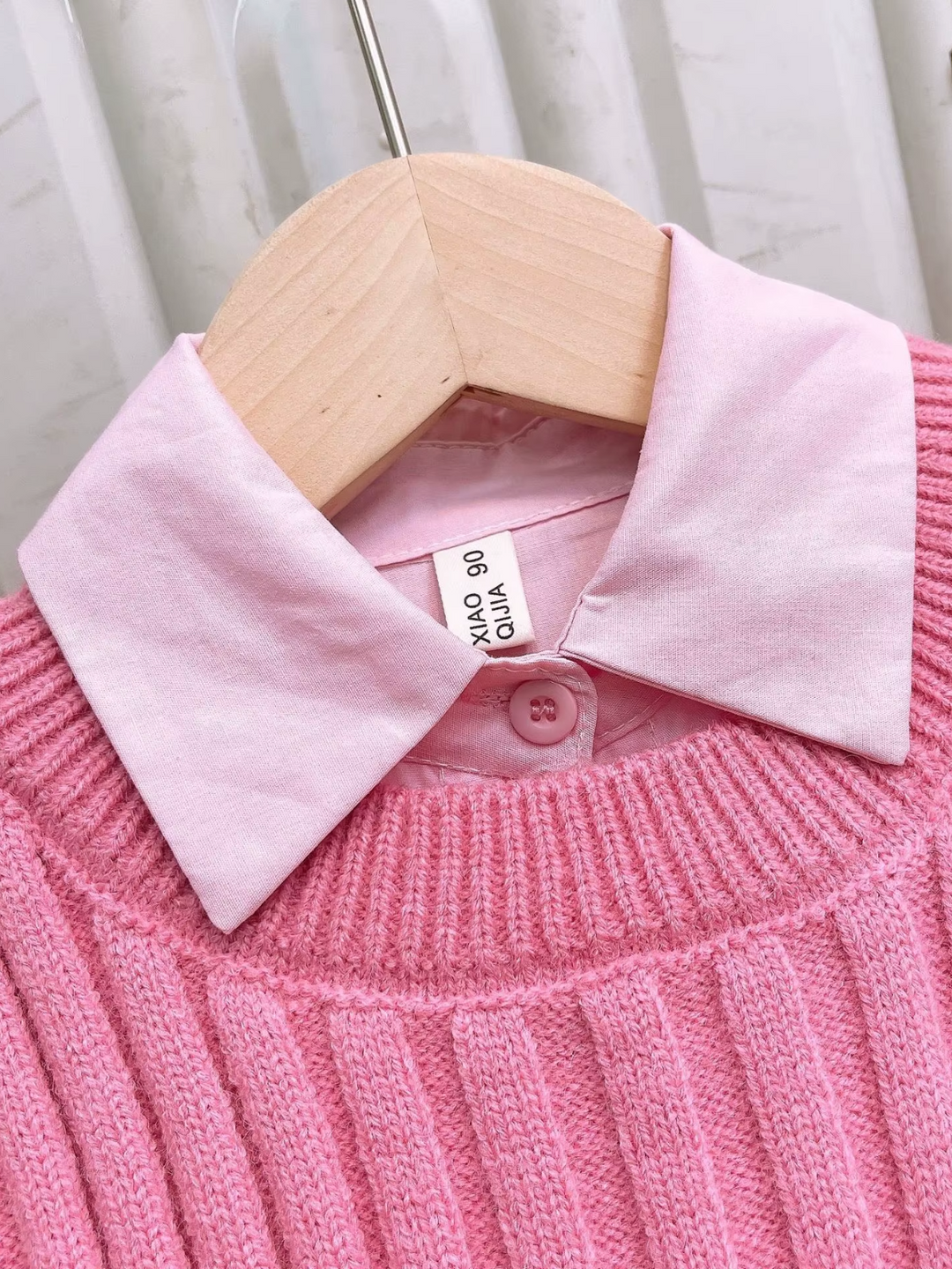 Chic Collared Dress and Sweater Vest Set