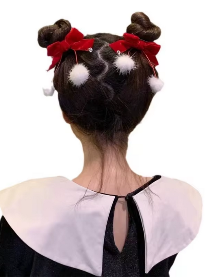 Red Velvet Bow Hair Clips