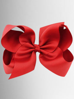 Girls Red 6 Inch Hair Bow on a Clip