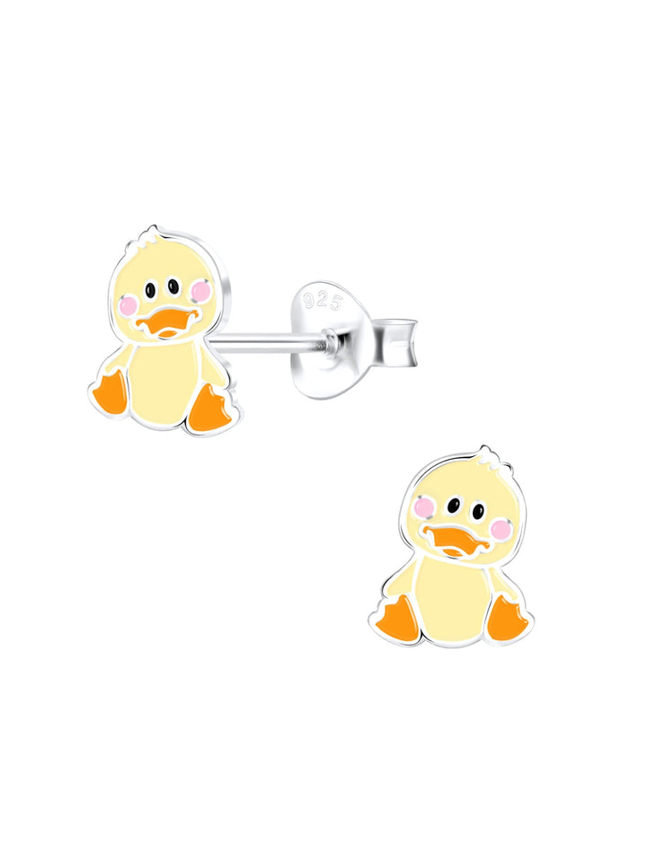 Sterling Silver Duck Stud Earrings