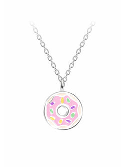 Sterling Silver Donut Pendant Necklace