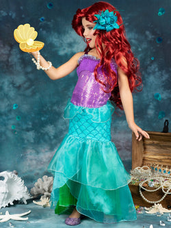 Girls Little Mermaid Princess Costume Dress