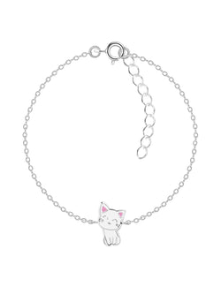 Sterling Silver Bracelet Cute Cat