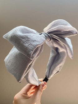 Girls Elegant Grey Bow Headband